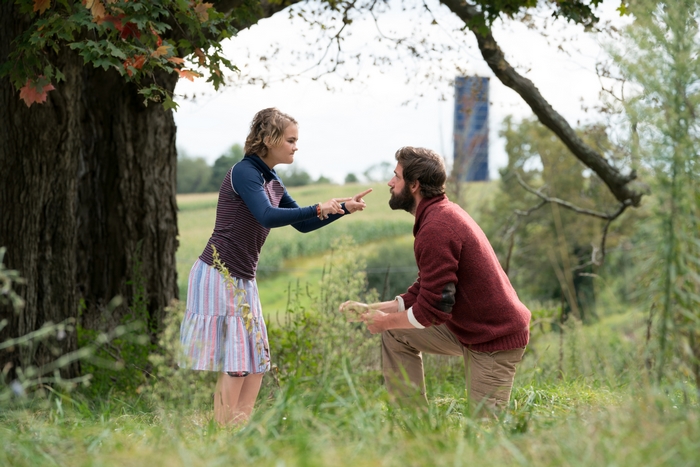 Millicent Simmonds and John Krasinski in A Quiet Place