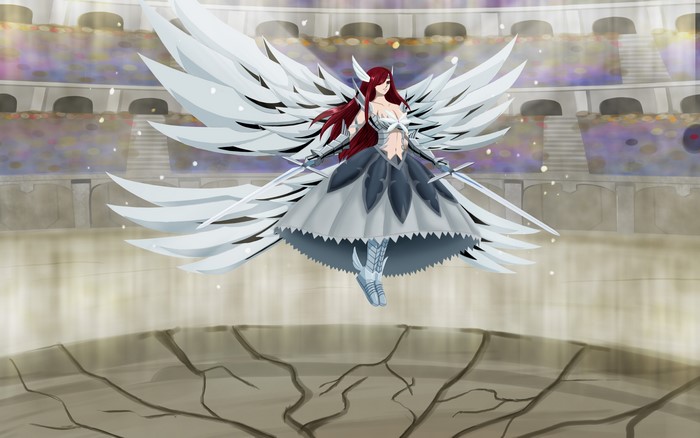 Scarlet Erza from Fairy Tail with wings