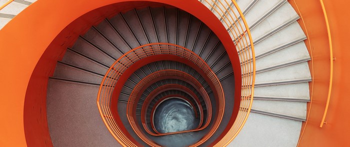 Orange Spiral Staircase