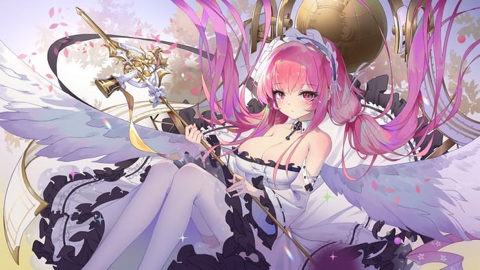 Perseus from Azur Lane in a maid outfit with wings