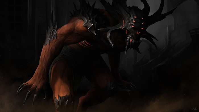 Demon creature with multiple eyes and sharp claws