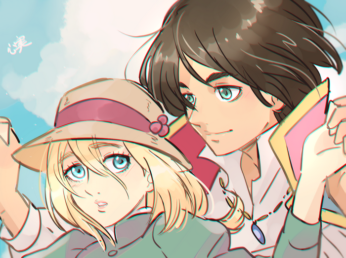 Historia Reiss and Eren Yeager from Attack on Titan