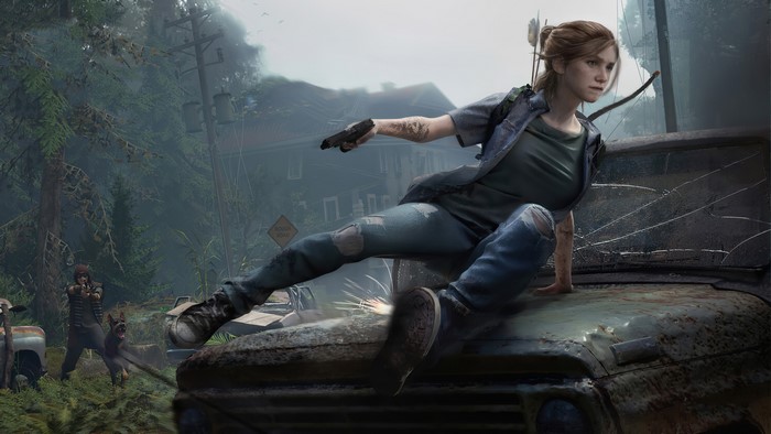 Ellie from The Last of Us in a post-apocalyptic setting