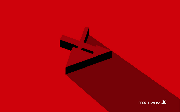MX Linux logo on red background