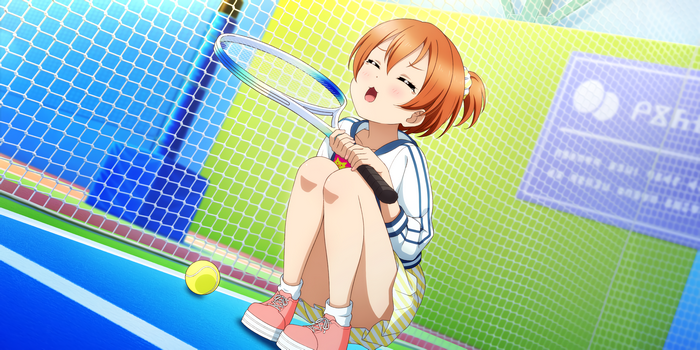 Rin Hoshizora from Love Live! Sunshine!! playing tennis