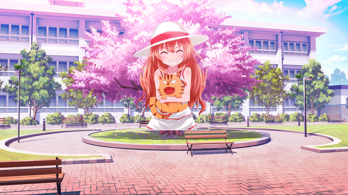 Aisaka Taiga from Toradora! holding a cat