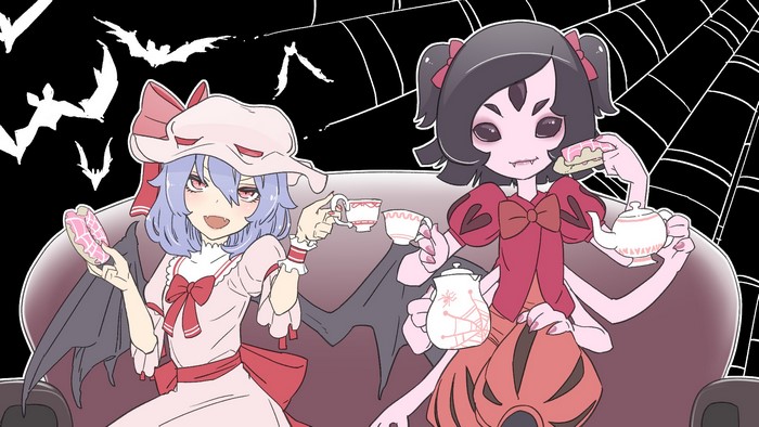 Remilia Scarlet and Muffet from Touhou and Undertale
