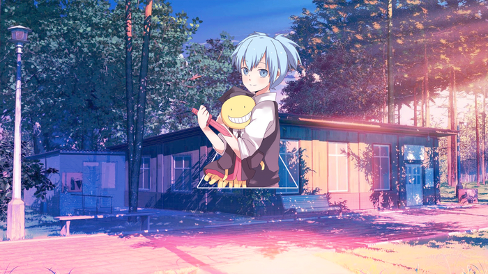 Nagisa Shiota from Assassination Classroom holding a knife