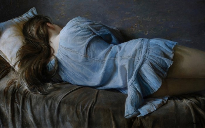 Painting of a woman sleeping by Serge Marshennikov
