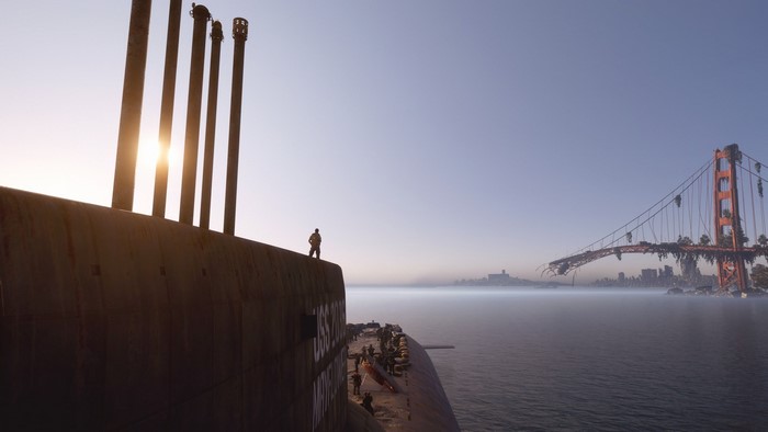 Metro Exodus: The Golden Gate Bridge and a derelict ship