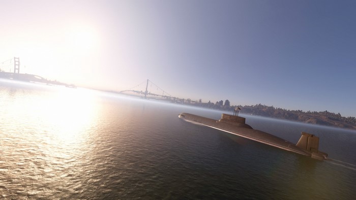 Submarine near Golden Gate Bridge