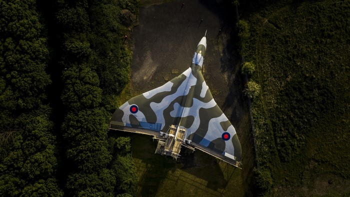 Hawker Siddeley Vulcan bomber aircraft from above