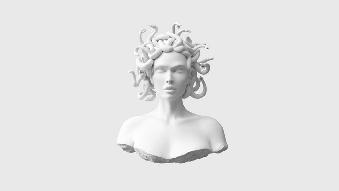 4K Monochrome Medusa Bust Artwork