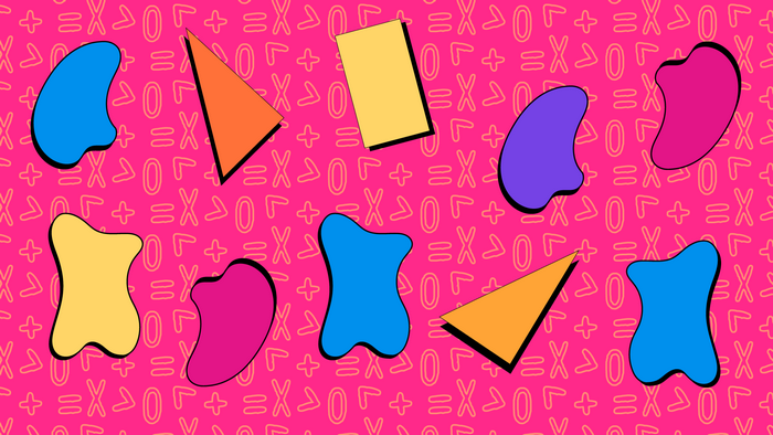 90s Abstract Pattern with Geometric Shapes