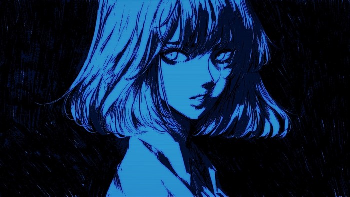 Anime Girl Portrait with Intense Eyes