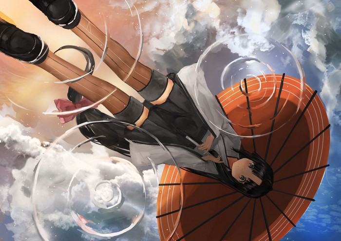 Shouhou from Kantai Collection with an umbrella
