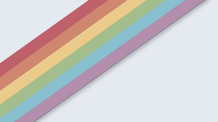 Minimalist rainbow stripes on a light blue background