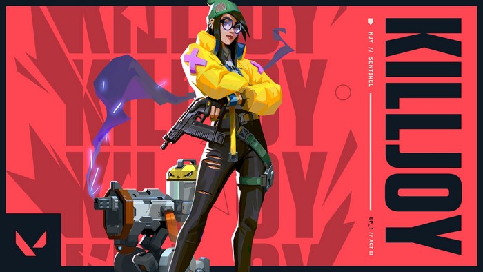 Killjoy from Valorant with a turret