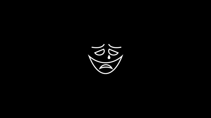 Monochrome sad and happy mask
