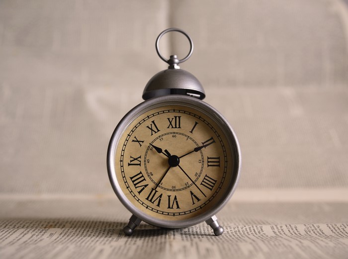 Alarm clock with Roman numerals