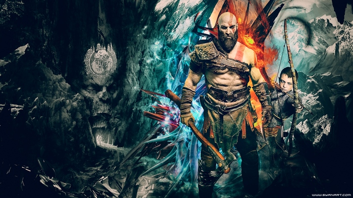 Kratos and Atreus from God of War 4K