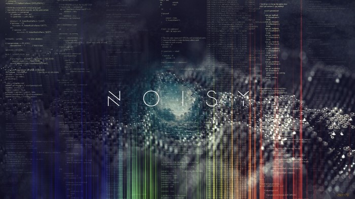 Digital art with code and abstract visuals
