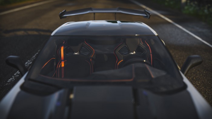 Chevrolet Corvette interior with orange accents