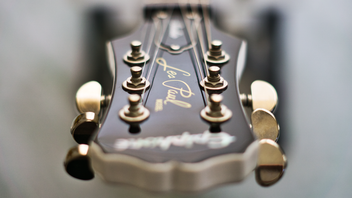 Epiphone Les Paul guitar headstock with tuning pegs