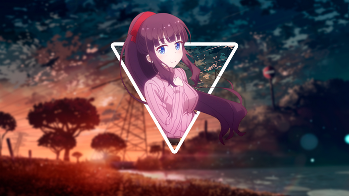 Aoba Suzukaze from New Game! in a triangle frame