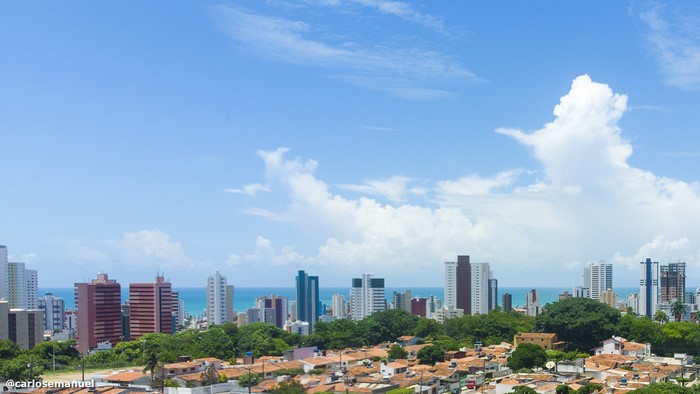 Cityscape of João Pessoa with buildings and the ocean
