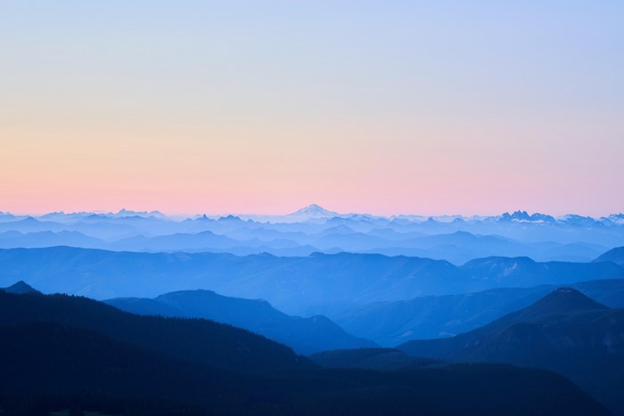 4K Mountains Landscape at Sunset