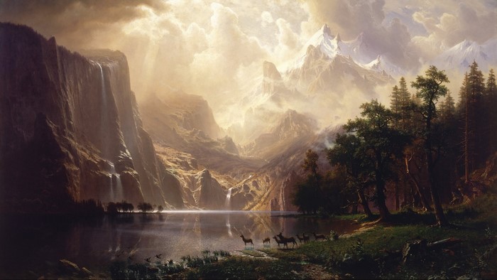Albert Bierstadt's Yosemite Valley Landscape with Deer