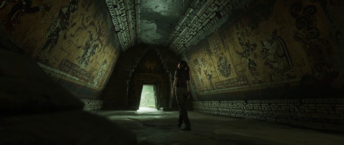 Lara Croft in Tomb Raider's ancient tomb