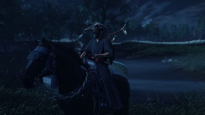Samurai on horseback in Ghost of Tsushima