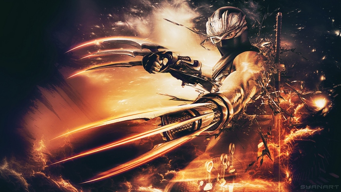 Ryu Hayabusa in Intense Action Pose