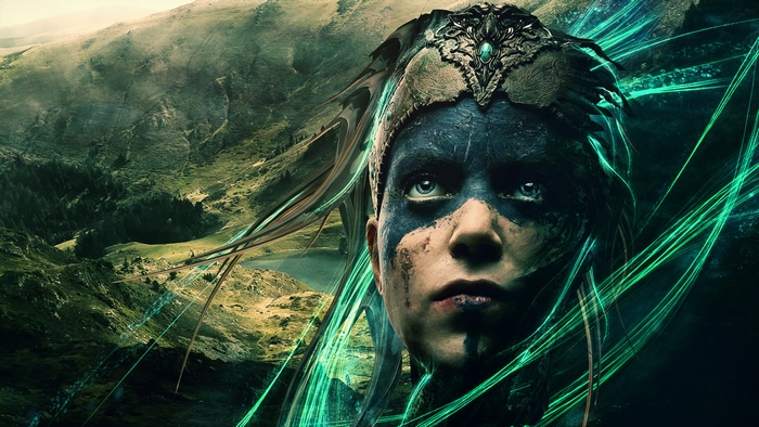 Senua from Hellblade with green energy