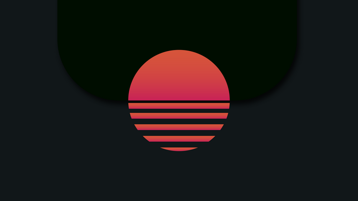 Abstract 3D Sunset with Horizontal Lines