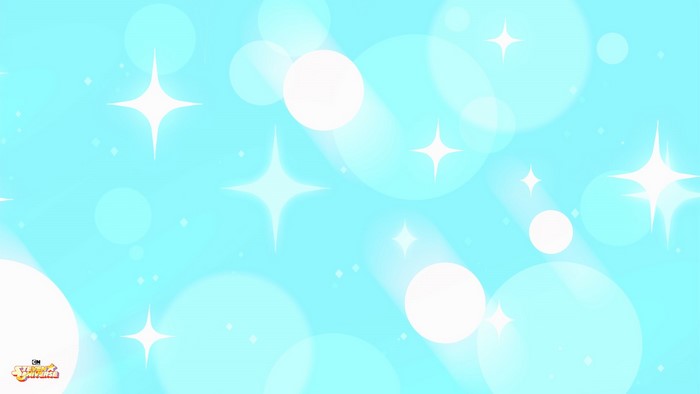 Steven Universe CN logo on cyan background with sparkles