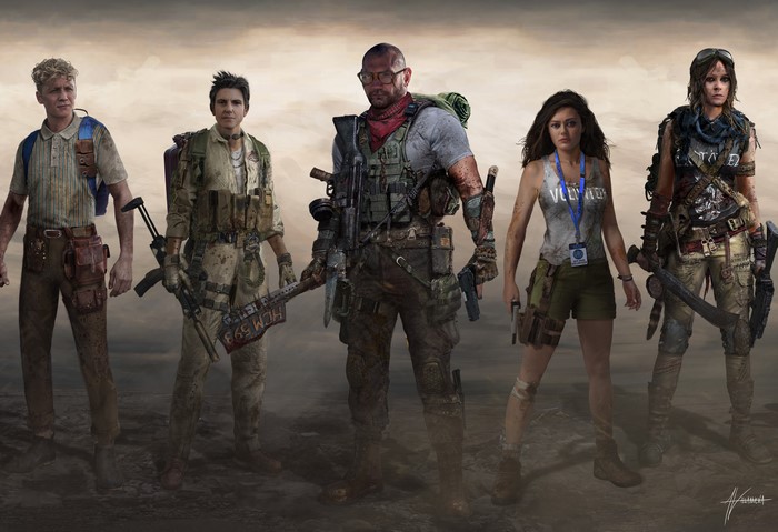 Army of the Dead characters: Scott, Kate, Ludwig, Lilly, and Marianne