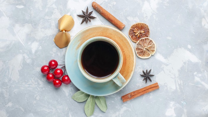 Coffee with spices and berries