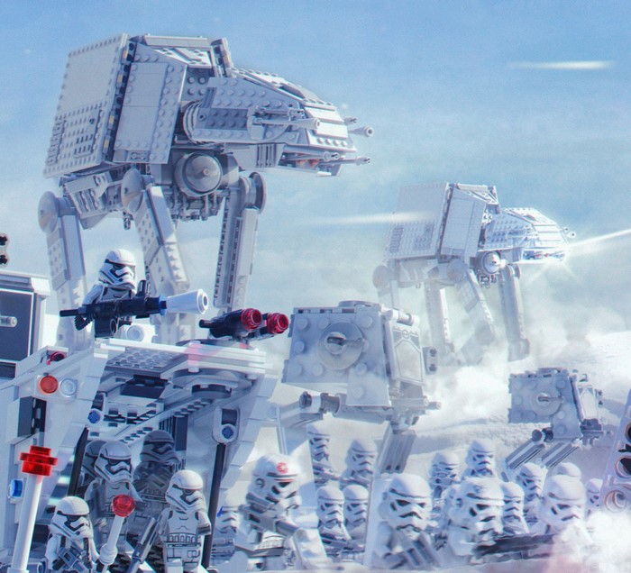 LEGO Star Wars AT-ATs and Stormtroopers in Snow