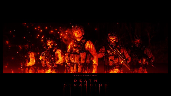 4K Death Stranding soldiers in fire