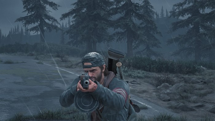 Deacon St. John from Days Gone aiming a gun