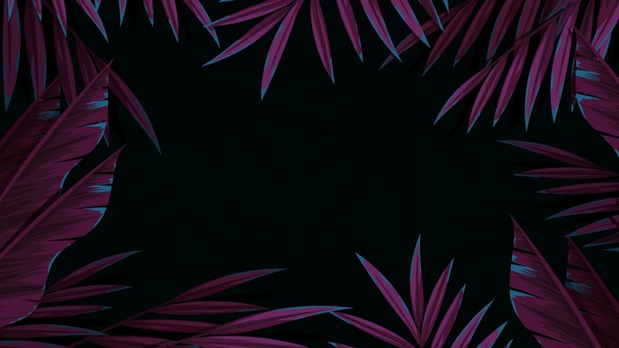 Purple leaves on a black background
