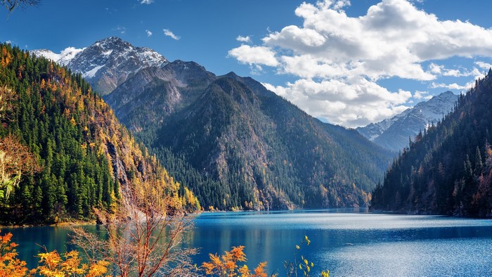 Mountains and Lake in Jiuzhai Valley National Park, China
