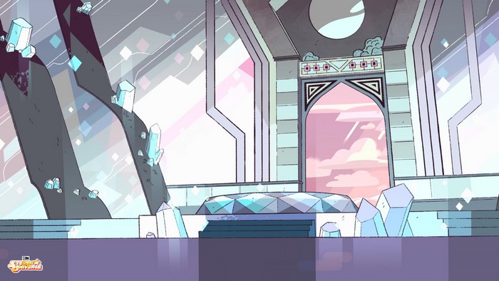 Interior of a large, crystalline structure from Steven Universe