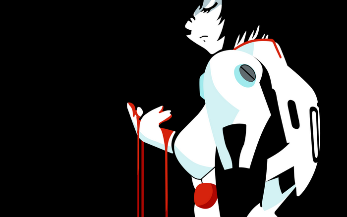 Rei Ayanami from Neon Genesis Evangelion with blood