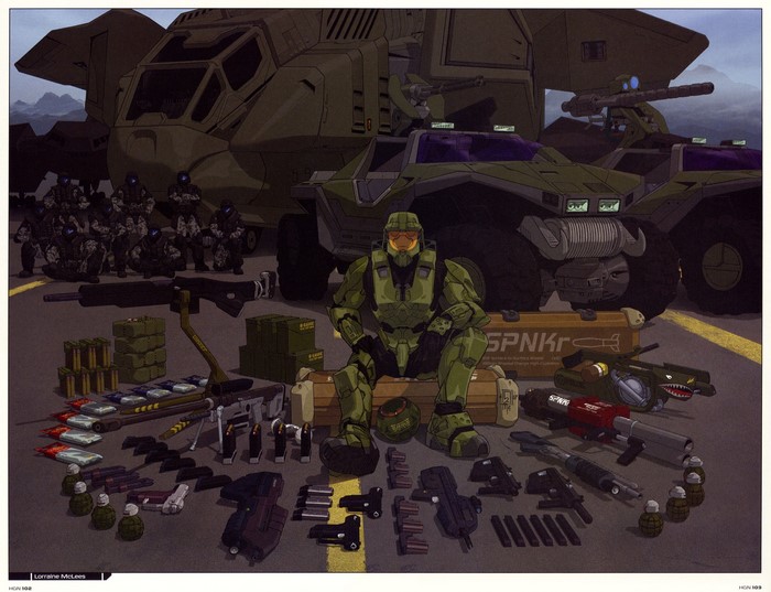Master Chief with UNSC military equipment