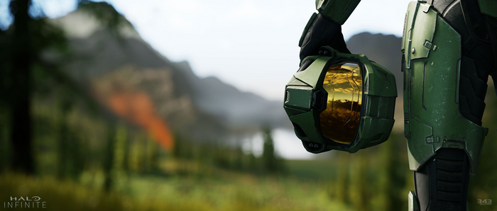 4K Halo Infinite Master Chief Helmet Close-up