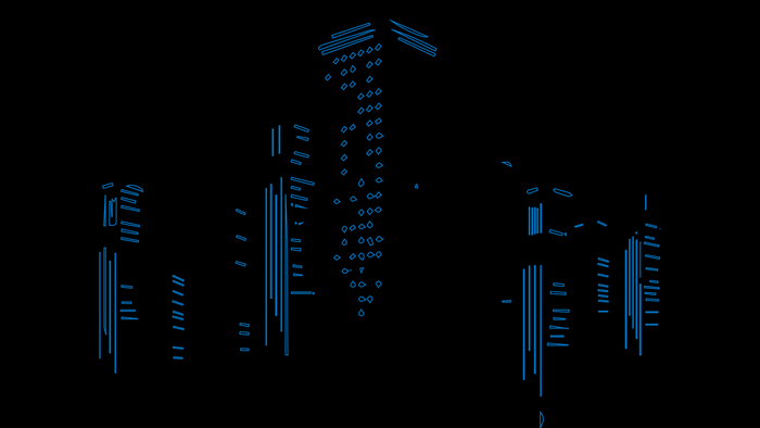 Minimalist Blue Cityscape Artwork